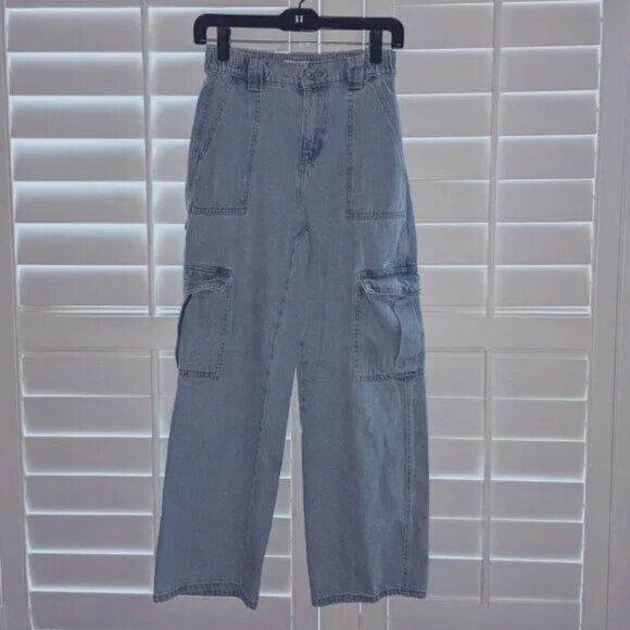 *3 FOR $9* Wax Jean Collection High Rise Skater Elastic Wide Straight Leg Pants - Picture 1 of 3